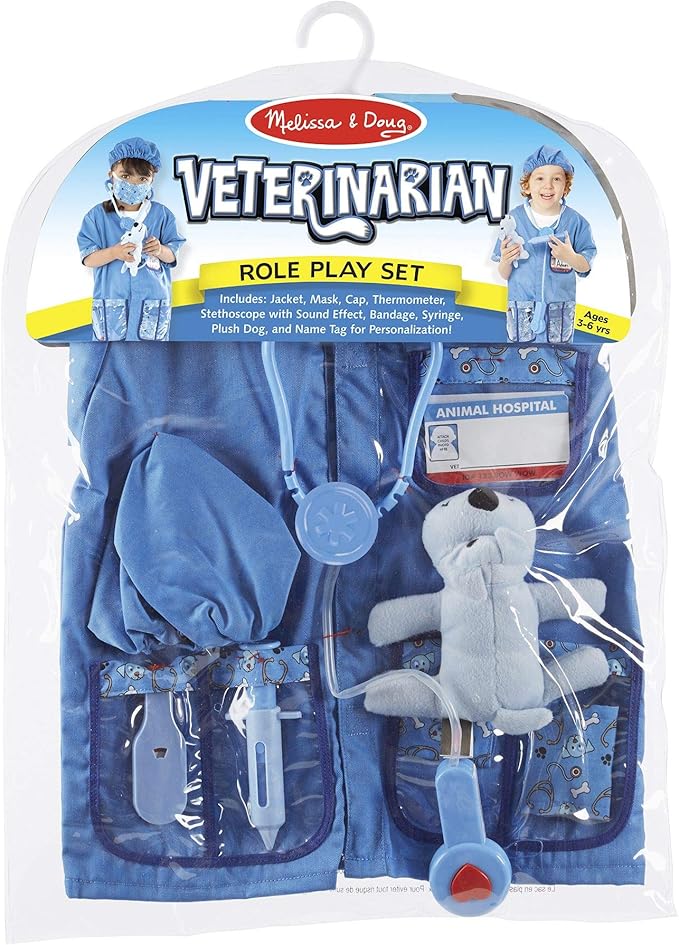 Melissa & Doug Veterinarian Role Play Costume Dress-Up Set (9 pcs)