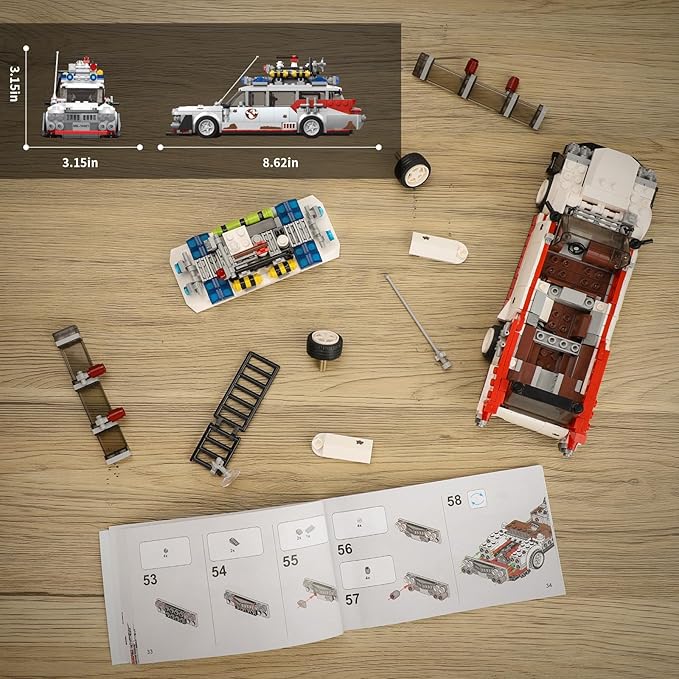 Ghost Car ECTO-1 Building Blocks Kit for Adults, Compatible with Lego Speed, Race Vehicle Building Toy for Kids Boys 8-14, Creative Christmas Birthday Gift for Ghost Bus Movie Fans (646 PCS)