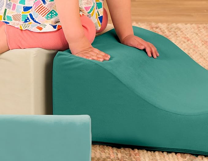 B. toys- Sensory Foam Building Shapes for Toddlers - 3-Piece Climbing Set with Stairs, Ramp & Half-Cylinder - Machine Washable Baby Toys with Removable Covers - Indoor Play Equipment for 12+ Months