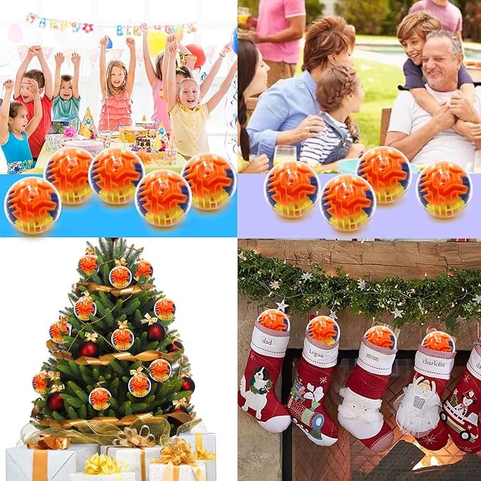 12 Pieces Maze Ball 3D Maze Puzzle Brain Teasers Games,Mini Gravity 3D Maze Ball Hard Challenges Game Lover,Training Labyrinth Toys Gifts for Students Teens Adults, Kids Educational Toy