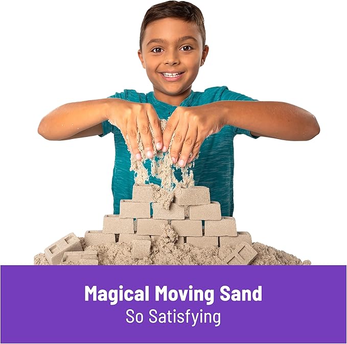 Kinetic Sand, Construction Site Folding Sandbox with 2lbs Play Sand & Toy Truck, Sensory Toys for Kids Ages 3 and up