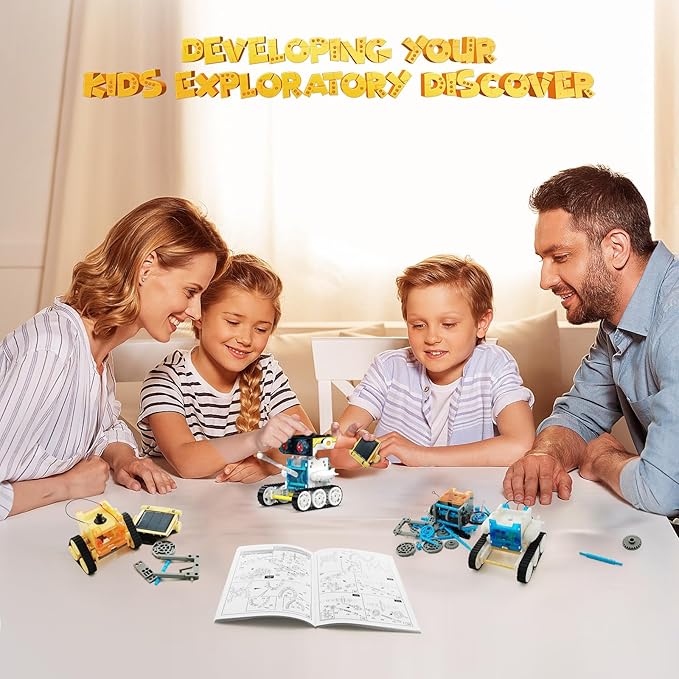 30-in-1 STEM Solar Robot Kit Toys, 243 Pieces Educational Building Science Experiment Kit for Kids Aged 8-12, Birthday Gifts Kids Aged 8 9 10 11 12 13 Years Old(White)
