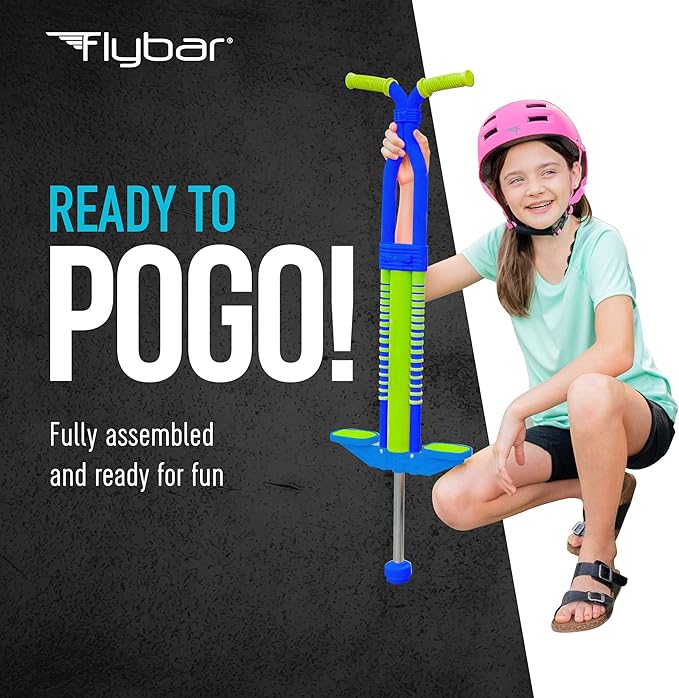 Flybar Master Pogo Stick, Ages 9+, 80 to 160 lbs, Easy Grip Handles, Anti-Slip Pegs, Outdoor Toys for Boys Girls, Outside Toys for Kids, Teens Tweens