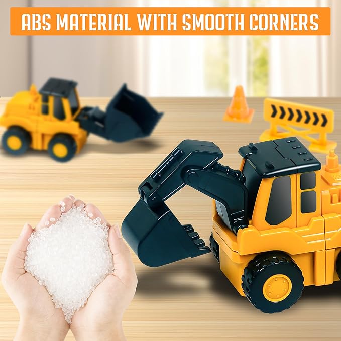 Magnetic Transform Engineering Car Assembled Toys with Storage Box, Transforming Robot Toy Construction Vehicle Toy Gift for Kids Age 3-5 4-8, Outdoor Toddler Activities Toys (35 Pcs)