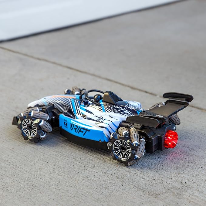 Sunnydaze Stupendous Stunts Kids Remote Control Car - RC Car with Lights, Sounds, Steam for Ages 6+ - 360-Degree Rotation