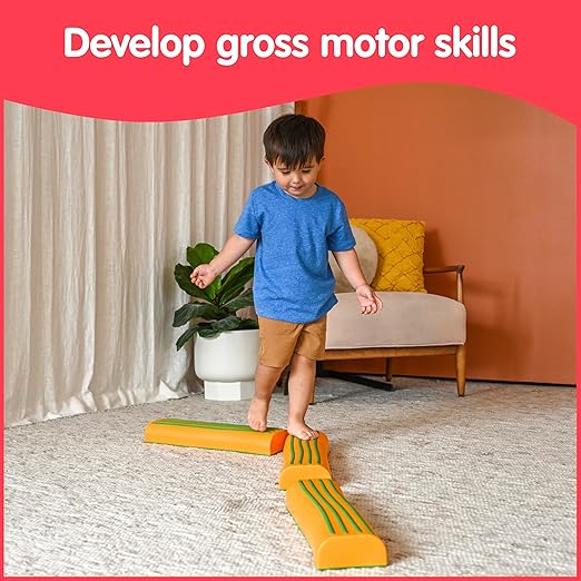 edxeducation Step-a-Trail | Logs | Set of 3 Balance Logs | Ages 18m+ | Obstacle Course for Kids | Indoor and Outdoor Toys for Toddlers | Build Gross Motor Skills