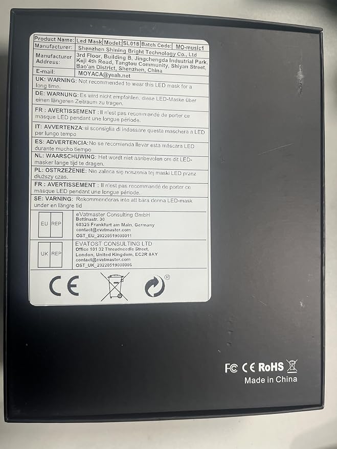 Led Mask with Gesture Sensing,Light up mask for Kids/Men/Women LED Halloween Mask for Costume Cosplay Party