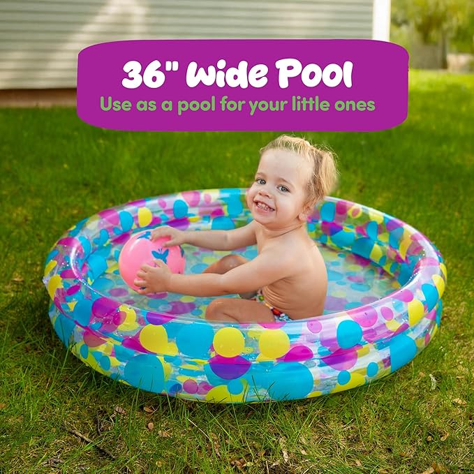 Gamie Duck Pond Matching Carnival Game for Kids, 36" x 6" Inflatable Pool & 20 Plastic Ducks with Numbers, Water Outdoor Game for Kids, Fun Memory Game for Backyard, Birthday Party Field Day Games