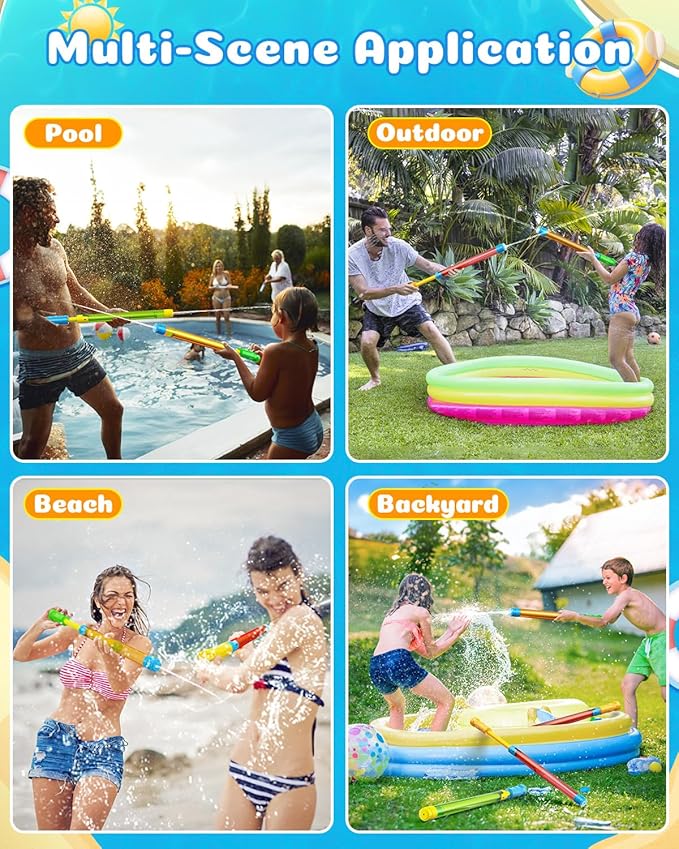Water Gun Squirt Toys for Kids Adults: Pool Water Blaster Guns for Kids Age 3-4-5-8-12 Bulk - Fun Squirt Gun Toy for Swimming Beach Summer Outdoor Outside Party Games(3 Pack)