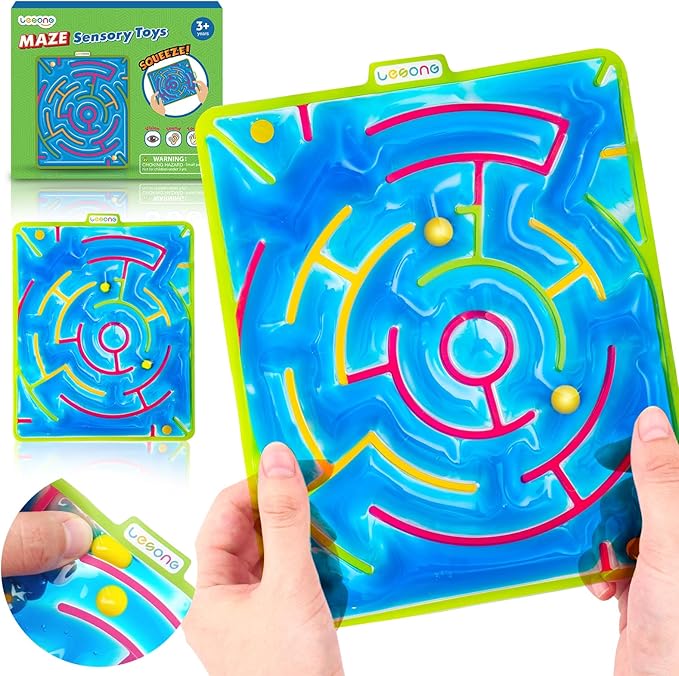 LESONG Sensory Toys for Kids with Autism: Gel-Filled Colorful Maze Sensory Fidget Toys for Classroom Corner - Kids Special Needs Squeeze Sensory Toys for Preschool