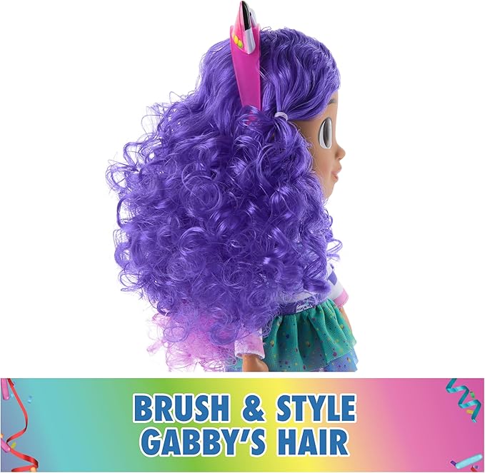 Gabby's Dollhouse, Sing & Celebrate Gabby Girl Doll, 13-Inches Tall with Sound Effects & Reversible Cat Ears, Kids Toys for Girls & Boys Ages 3+