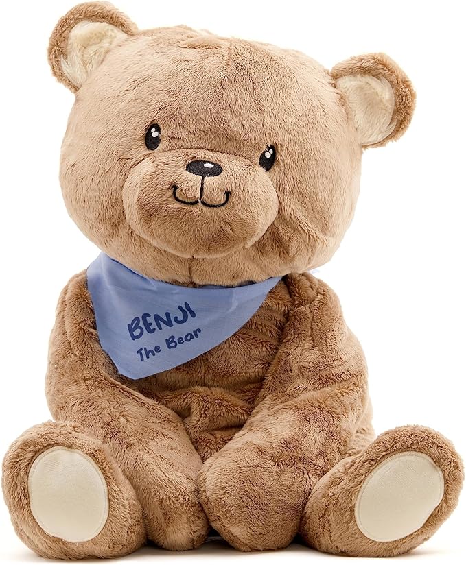 Lilly's Love Weighted Stuffed Animal, 5lb | Sensory Plush for Kids & Adults | Machine Washable Plushie w/Removable Inner | Calming Weighted Stuffed Animal for Anxiety, Benji The Bear