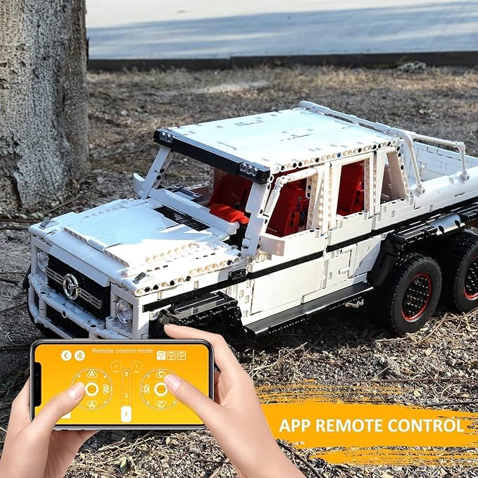 Mould King 13061 Off-Road Pickup Trucks Building Kits Toy, 6x6 MOC Building Blocks Model Off-Road Vehicle with Motor/APP Remote Control, Gift for Kids Age 8+/Adult Enthusiasts(3686 Pieces)