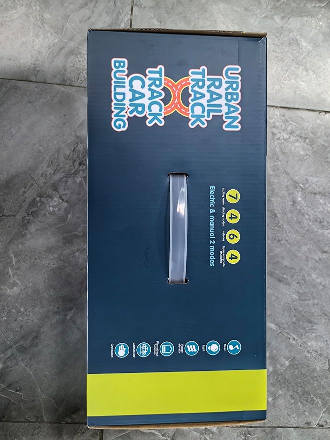 Fisca 2-in-1 Race Car Tracks PlaySet for Kids, Toy Car Ramp Track and Lifting Parking Lot, Dual Mode Toddler Car Track Toy Playset with 6 Cars, Automatic Rotary Elevator, Steering Wheel Music Driving