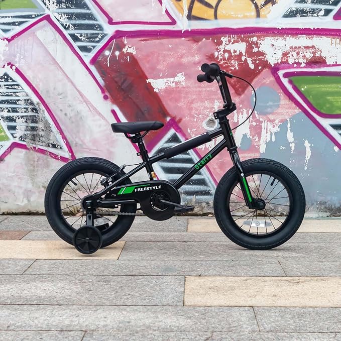 12 14 16 18 Inch Kids Bike BMX Style Bicycle with Training Wheels Coaster Brake for 1-10 Years Old Toddlers Boys Girls Multiple Colors