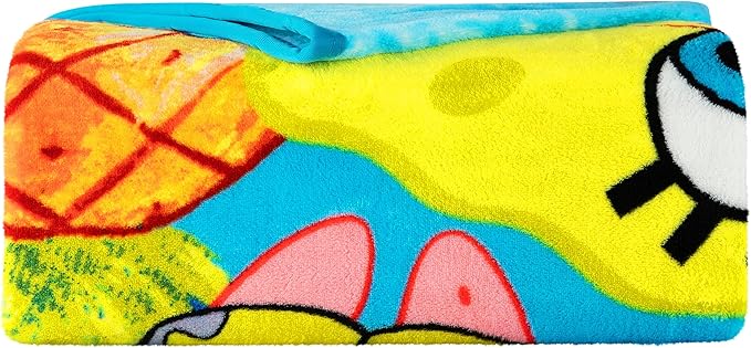 Franco Kids Bedding Super Soft Plush Micro Raschel Blanket, 62 in x 90 in, Spongebob Squarepants, Multicolour, Prints May Vary