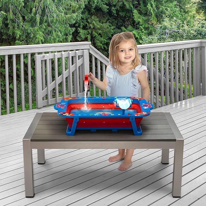 Delta Children Disney Mickey Mouse Water Activity Table - Collapsible & Portable - Ideal for Travel - Outdoor Kids Water Sensory Table, Blue