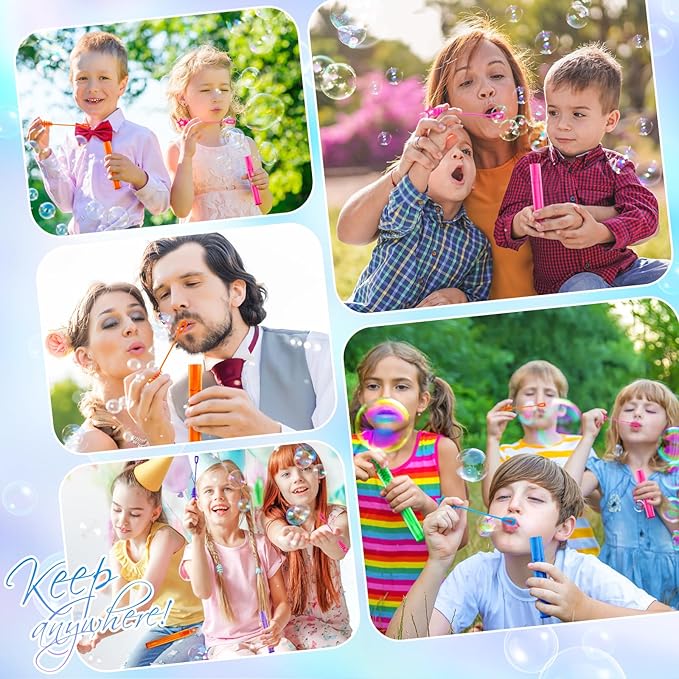 36 Pieces Mini Bubble Wands,Bubble Party Favors Assortment Toys for Kids,Themed Birthday, Halloween, Goodie Bags, Carnival Prizes, Wedding, Bubble Maker Toys for Kids,Outdoor Gifts for Girls & Boys