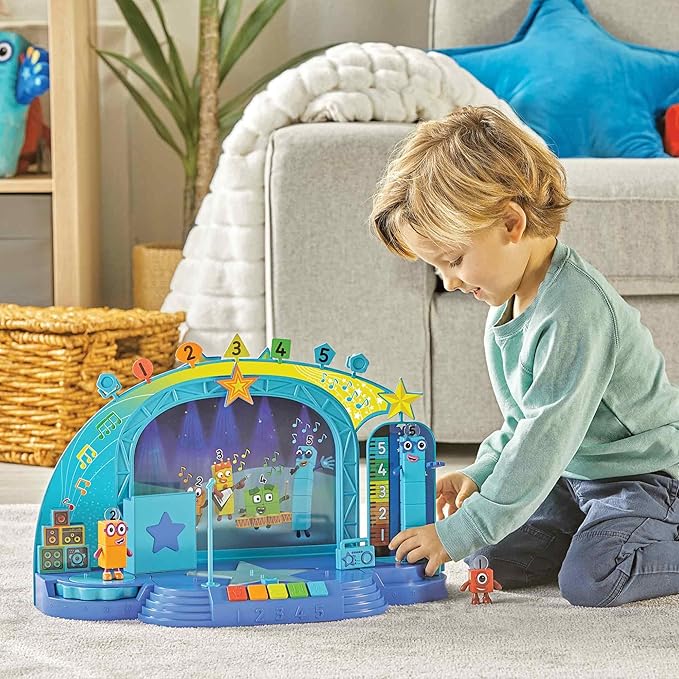 hand2mind Numberblock Five’s Musical Superstar Stage, Play Figure Playsets, Toddler Music Toys, Number Toys, Counting Toys, Math Toys for Kids 3-5, Preschool Learning Toys, Birthday Gifts for Kids