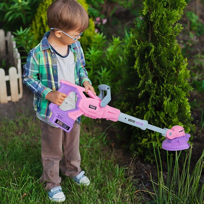 Toy Trimmer for Kids - Power Weed Eater Construction Tool Set, Outdoor Toy Gardening Lawn Equipment with Lights and Sounds, Educational Tool Gift for Boys, and Girls Ages 3+