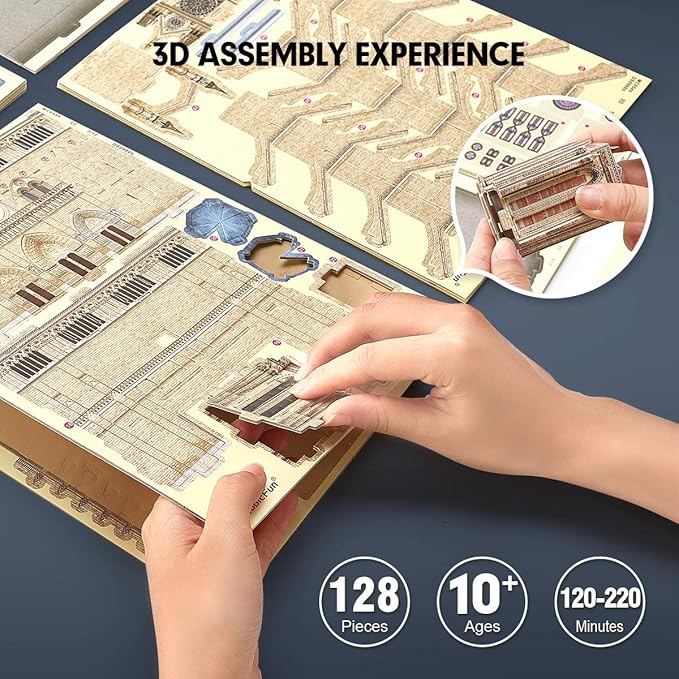 CubicFun 3D Puzzles for Kids Ages 8-10 - Notre Dame de Paris Gifts for 10 Year Old Girl Boy - Art STEM Projects for Kids Ages 8-12 - Classroom Desk Decorations, 128 Pieces