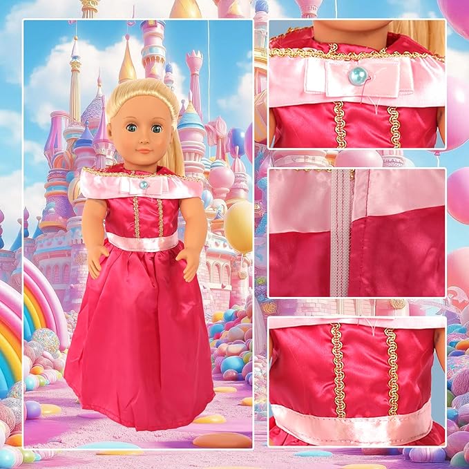 18 inch Doll Clothes Accessories -6Pcs Different Princess Costume Fits All 18 inch Girl Dolls