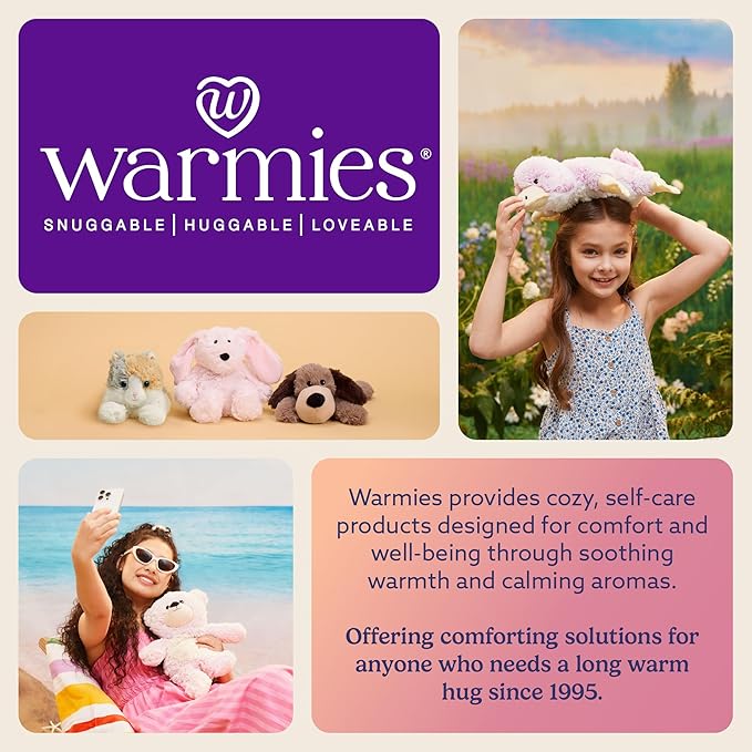 warmies Microwavable & Weighted Stuffed Animals, Llama - Heated Stuffed Animal Plushie for Warmth & Comfort - Cute Soft Plush Toys for Adults & Children (Boys, Girls, Babies & Toddlers)