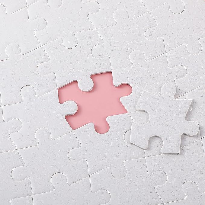 Sumind 24 Sheets Sublimation Puzzle Blank Jigsaw Puzzles for DIY Arts and Crafts Projects Heat Press Thermal Transfer Make Your Own Puzzles(A5-48 Style)