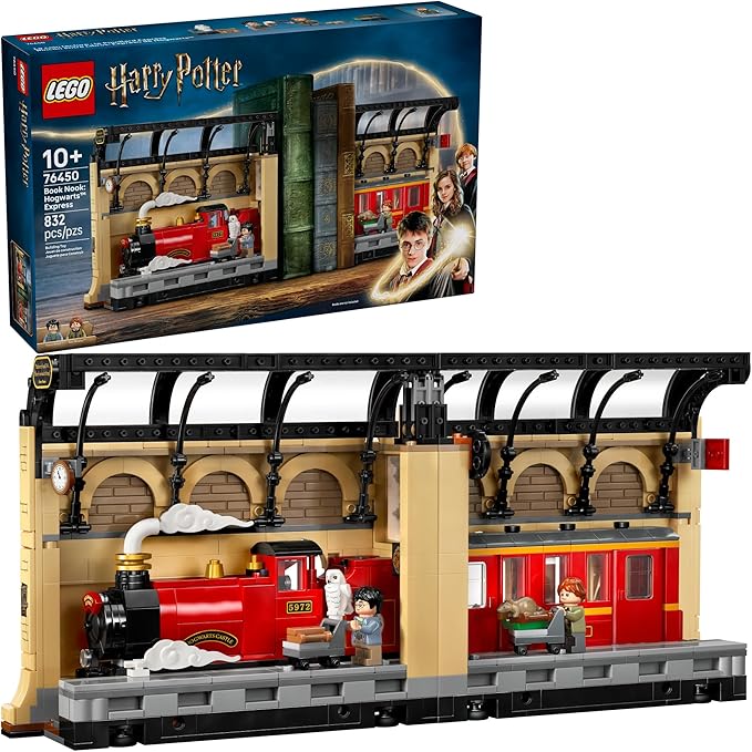 LEGO Harry Potter Book Nook: Hogwarts Express - Kids Toy - DIY Kit and Pretend Play Building Set for Boys and Girls, 10+ - Includes Collectible Harry and Ron Minifigures - Birthday Gift Idea - 76450