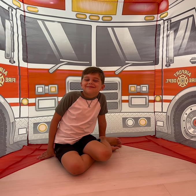 The Original Patented AirFort - Build A Fort in 30 Seconds, Inflatable Fort for Kids, Play Tent for 3-12 Years, A Playhouse Where Imagination Runs Wild, Fan not Included (Firetruck)