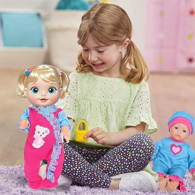Doll Clothes 7 Sets Doll Playtime Outfits Clothes Hat Headband Fits for 10 Inch Baby Dolls 12 Inch New Born Baby/Alive Baby Dolls 14 inch Dolls (No Doll)
