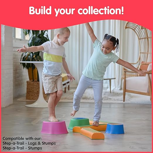 edxeducation Step-a-Trail | Logs | Set of 3 Balance Logs | Ages 18m+ | Obstacle Course for Kids | Indoor and Outdoor Toys for Toddlers | Build Gross Motor Skills