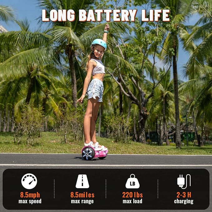Scooter, Bluetooth Speakers and LED Light-Up Wheels, APP Control, Dual 250W Motors, 8.5 mph Max Speed & 8.5 Miles Max Range, Gifts for Kids Adults Girls Boys