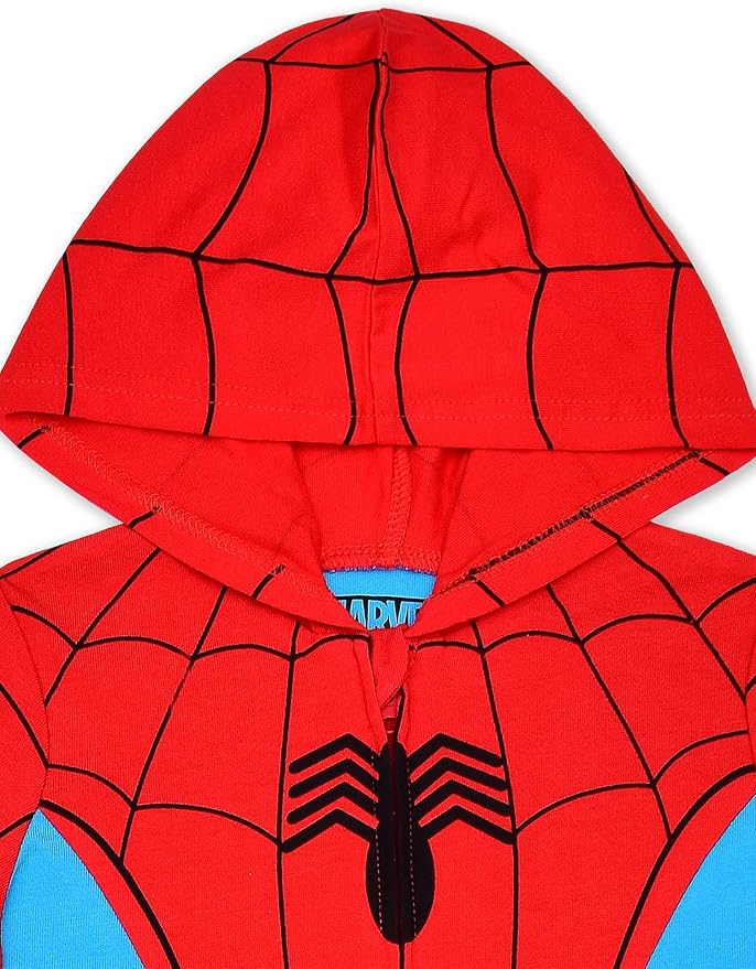 Marvel Hulk, Captain America, Iron Man or Spider-Man Boys Zip Up Hooded Coverall for Infant and Toddler