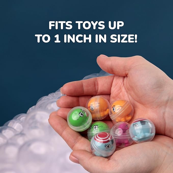 Capsule Vending Machine Round 50 pcs 1.1 inch - Gumball Machine Capsules Bulk Clear Container - Easter Basket Stuffers Birthday Gifts Pinata Stuffers DIY Craft Supplies - Clear Capsules Empty