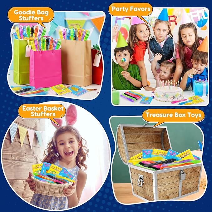 16PCS Invisible Ink Pen with UV Light & Notebook for Kids, Party Favors for Kids 4-8 8-12 Goodie Treat Bag Stuffers Classroom Treasure Box Toys Student Prizes Bulk Birthday Return Gifts for Boys Girls