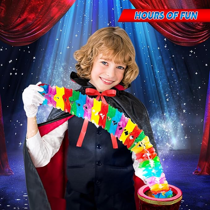 Kids Magic Kit, Magician Costume for Pretend Play, Magic Set with Instructions for Each Trick for Kids Ages 6 7 8 9 10 11 12