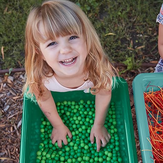 ECR4Kids 4-Station Sand and Water Adjustable Play Table, Sensory Bins, Seafoam/Emerald