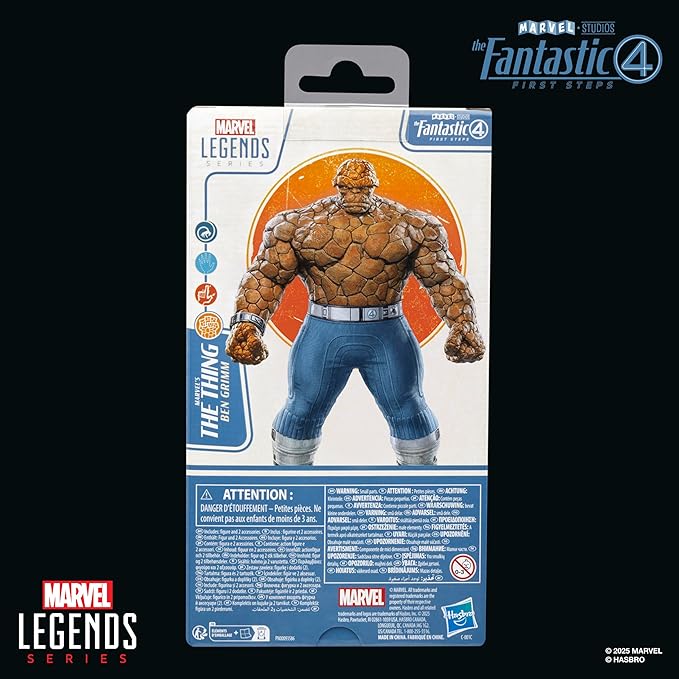 Marvel Legends Series The Thing, The Fantastic Four: First Steps Ben Grimm Movie Collectible 6 Inch Action Figure Toy