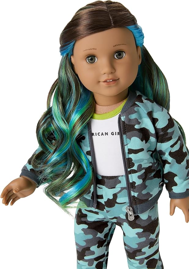 American Girl Truly Me 18-inch Doll #89 with Hazel Eyes, Brown Hair w/Highlights, and Tan Skin in Camo Outfit, For Ages 6+