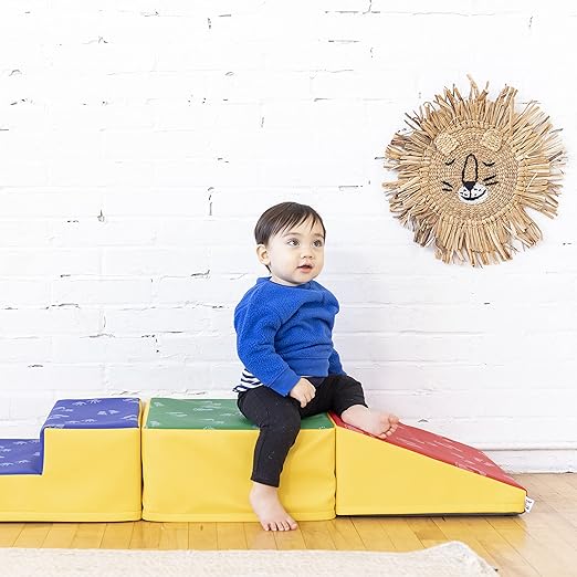 ECR4Kids SoftZone Junior Little Me Climb Crawl and Slide, Beginner Playset, Assorted, 3-Piece