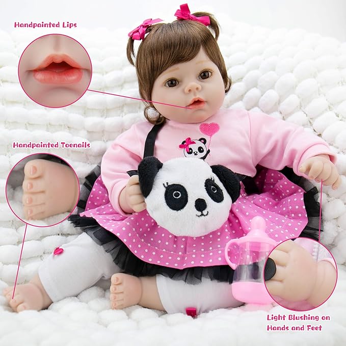 Reborn Baby Dolls Girl Set- 22 Inches Realistic Soft Vinyl Newborn Baby Doll That Look Real, Best Toy for Kids Ages 3+