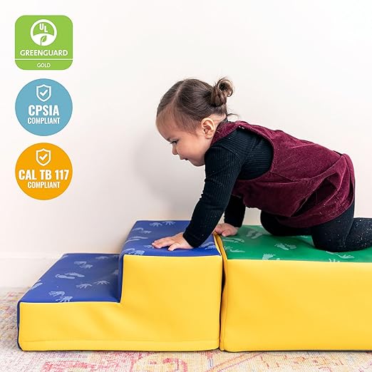 ECR4Kids SoftZone Junior Little Me Climb Crawl and Slide, Beginner Playset, Assorted, 3-Piece