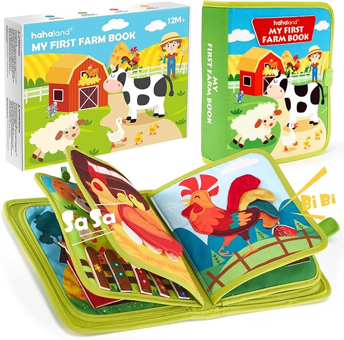 hahaland Busy Book for Toddlers 1-3 - Montessori Toys Busy Board for 1 Year Old Boy Gifts Girl Toys Educational Learning Quiet Activity Books Toddler Airplane Travel Toy 1-2 One Year Old Birthday Gift