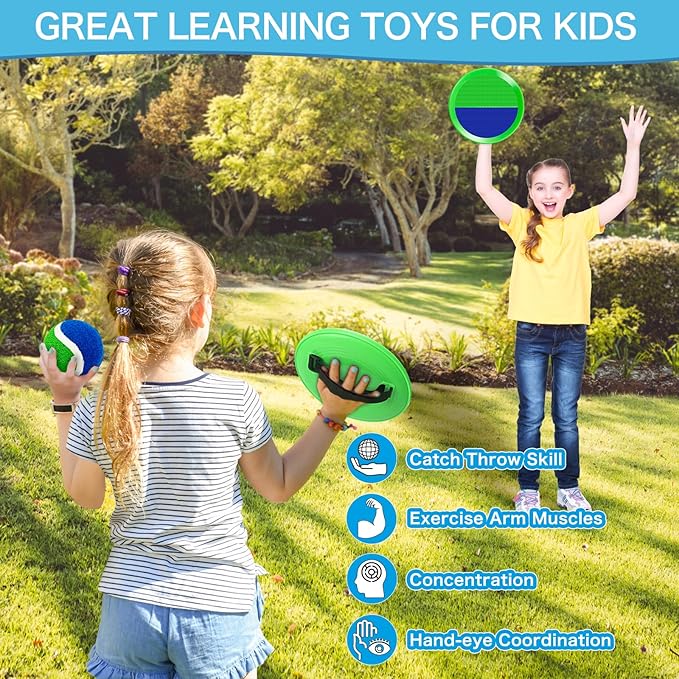 Outdoor Toys for Kids Age 3-5, 4-6, 4-8 - Outside Toss Game Set for 3 4 5 6 7 8 -12 Year Old Boys Girls, Catch Ball Toys for Pool, Beach, Yard- Toddlers Birthday Gifts Easter Basket Stuffers(8 Pack)