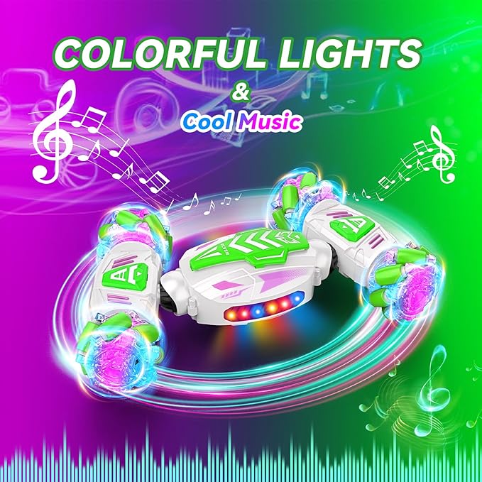 Gesture Sensing RC Stunt, Remote Control Car 360° Rotating 4WD 2.4Ghz RC Cars Transform Hand Controlled Car Toys with Light & Music, Best Gifts for Boys Age 6-7 8-12