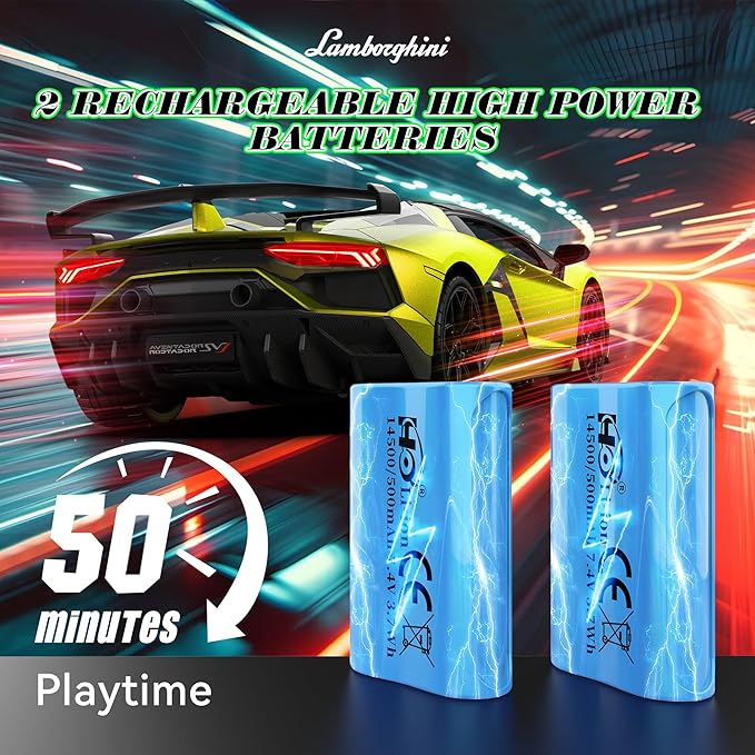 Lamborghini Remote Control Car, Officially Licensed 1:14 Lambo RC Car for Boys Girls Birthday Gift, Green Toys for 3 4 5 Years Old(Green)