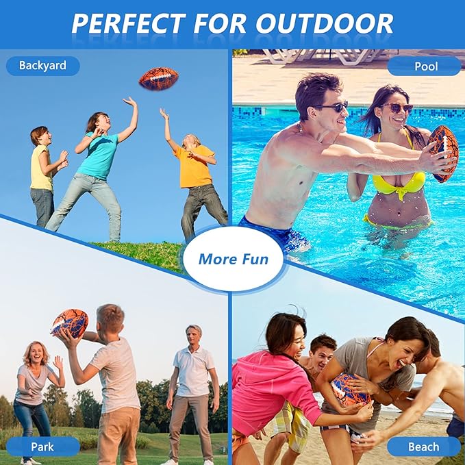 Jasonwell Pool Beach Water Football - Waterproof Football Strong Grip Fun Pool Toys Games for Swimming Pools Beach Lake Park Backyard Outdoor Play for Kids Children Teens Adults Family