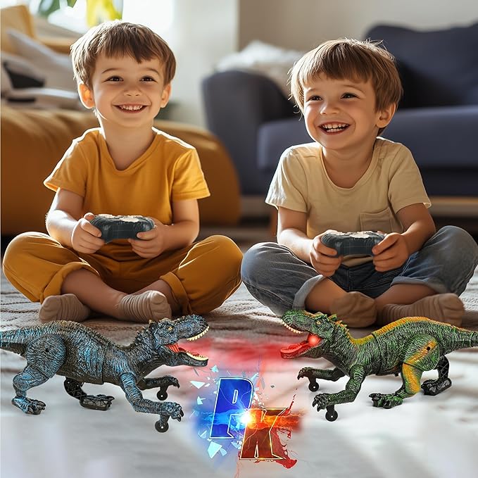 Remote Control Robot Dinosaur Toys for Kids 5-7,2.4G Electronic RC Walking Dinosaur Pet for Boys 4-7 with Spray & Light & Roar,Large Dino Toys for Kids 3-5 Year Old Christmas Birthday Gift (Blue)
