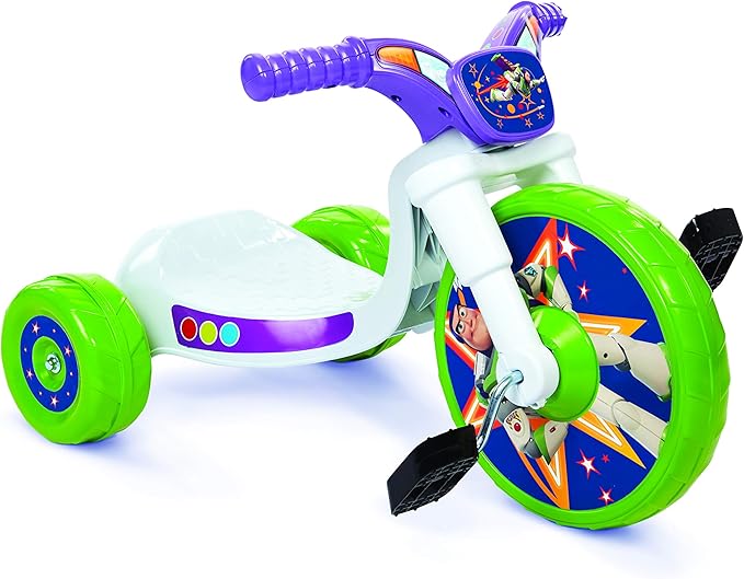 Fly Wheels Disney Toy Story Ride-On 10" Tricycle with Sounds - Toddler Bike Trike, Ages 18-36M, for Kids 33”-35” Tall - 35 lbs. Weight Limit
